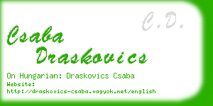 csaba draskovics business card